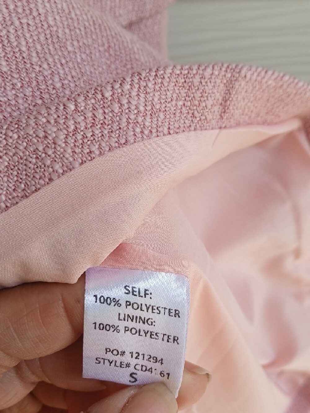 EMPRADA Blush Pink Gold-Button Textured Mini Dress - Picture 9 of 9